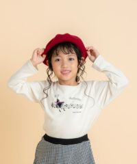 子供服 女の子 女の子モチーフ 音符ピアノプリント Tシャツ