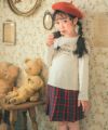 子供服 女の子 女の子モチーフ 音符ピアノプリント Tシャツ オフホワイト(11) モデル画像アップ
