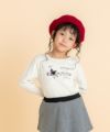 子供服 女の子 女の子モチーフ 音符ピアノプリント Tシャツ オフホワイト(11) モデル画像アップ