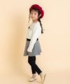 子供服 女の子 女の子モチーフ 音符ピアノプリント Tシャツ オフホワイト(11) モデル画像全身