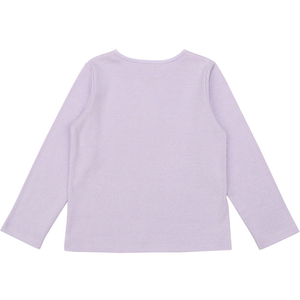 子供服 女の子 女の子モチーフ 音符ピアノプリント Tシャツ パープル(91) 背面