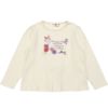 子供服 女の子 フォーマルドレス刺繍 ロゴTシャツ オフホワイト(11) 正面