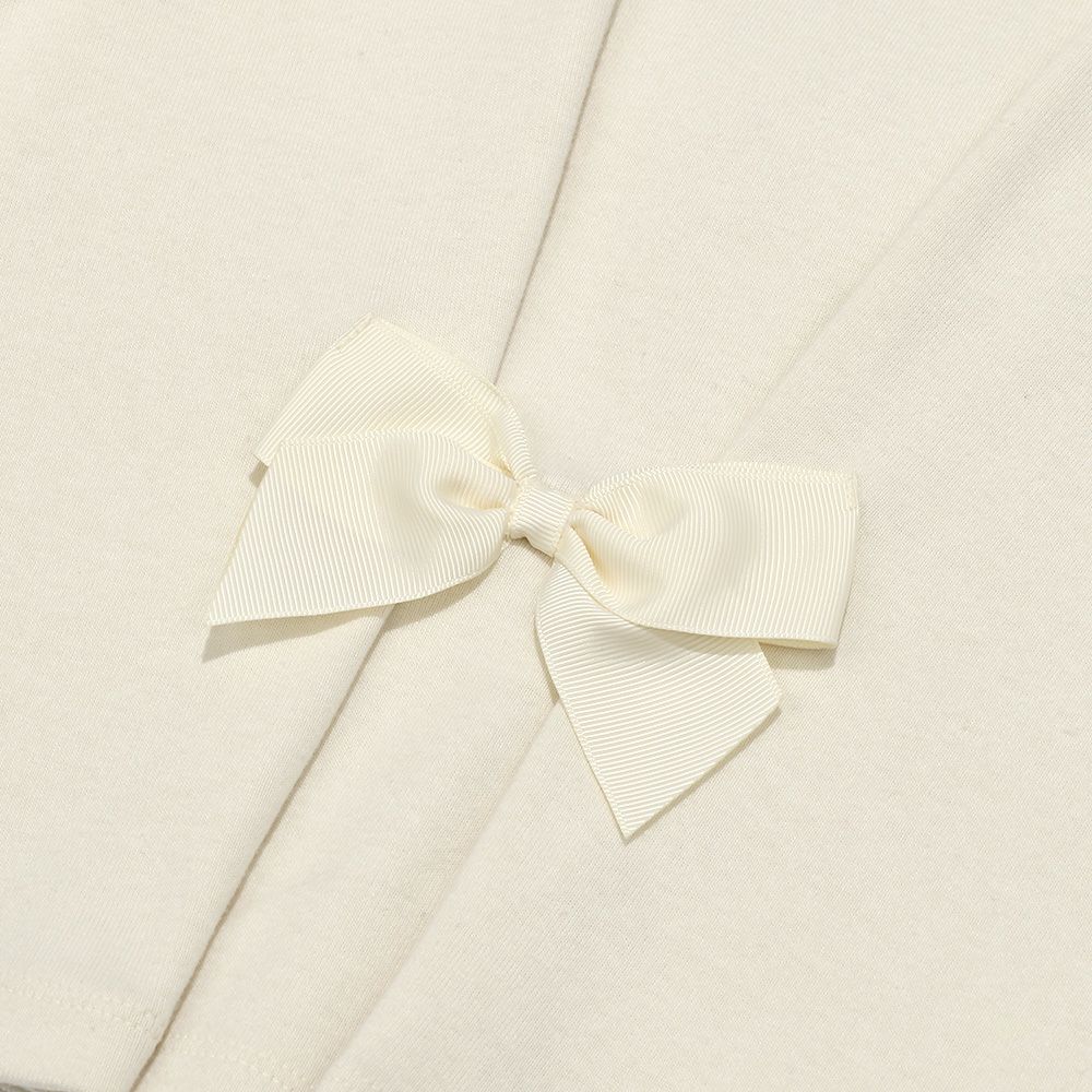 子供服 女の子 フォーマルドレス刺繍 ロゴTシャツ オフホワイト(11) デザインポイント2