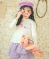 子供服 女の子 フォーマルドレス刺繍 ロゴTシャツ オフホワイト(11) モデル画像2