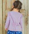 子供服 女の子 フォーマルドレス刺繍 ロゴTシャツ パープル(91) モデル画像全身