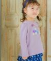 子供服 女の子 フォーマルドレス刺繍 ロゴTシャツ パープル(91) モデル画像2