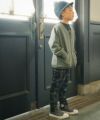 ベビー服 男の子 チェック柄10分丈パンツ　ネイビー　モデル4