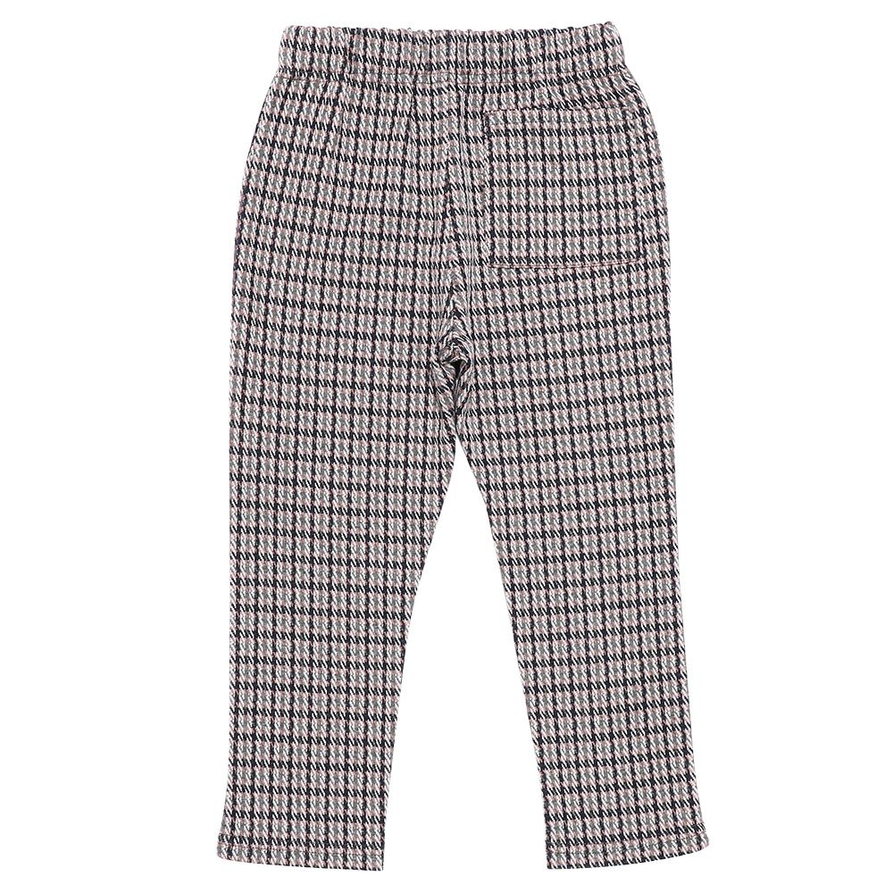 ベビー服 男の子 チェック柄10分丈パンツ　紺×白　後ろ