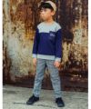 子供服 男の子 チェック柄 パンツ チャコールグレー(93) モデル画像アップ