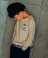子供服 男の子 裾フェイクレイヤード ロゴプリントTシャツ ベージュ(51) モデル画像1