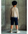 子供服 男の子 裾フェイクレイヤード ロゴプリントTシャツ ベージュ(51) モデル画像2