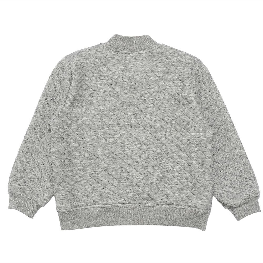 ベビー服 男の子 電車乗り物ワッペン キルティング　パーカージャケット 杢ｸﾞﾚｰ(92) 背面