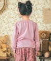 子供服 女の子 ティーカップ ＆ スイーツ ロゴ 刺繍 袖フリル Tシャツ ピンク(02) モデル画像2