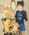 子供服 女の子 ティーカップ ＆ スイーツ ロゴ 刺繍 袖フリル Tシャツ ネイビー(06) モデル画像1