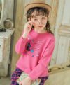 子供服 女の子 女の子モチーフ ロゴ プリント裏毛 トレーナー ピンク(02) モデル画像1