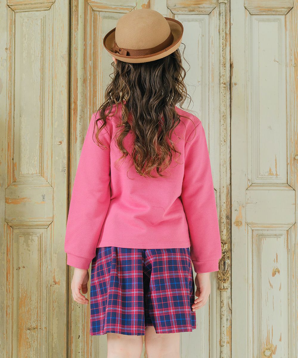 子供服 女の子 女の子モチーフ ロゴ プリント裏毛 トレーナー ピンク(02) モデル画像2