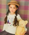 子供服 女の子 女の子モチーフ ロゴ プリント裏毛 トレーナー アイボリー(12) モデル画像3
