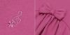 ベビー服 女の子 ダブルニット 音符刺繍 リボン フレア Aライン ワンピース ピンク(02) デザインポイント1