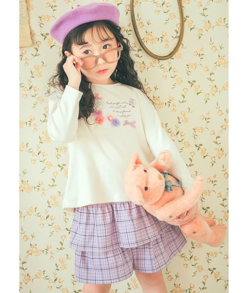 チェック柄 フリル キュロットパンツ｜ベビー・子供服 通販 moononnon