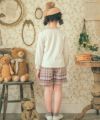 子供服 女の子 モダン チェック柄 ポケットつき キュロットパンツ ベージュ(51) モデル画像2