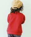 ベビー服 男の子 乗り物ワッペン＆ロゴ刺繍入り 乗り物シリーズ裏毛トレーナー レッド(03) モデル画像全身