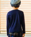 ベビー服 男の子 電車ワッペン＆プリント 乗り物シリーズTシャツ ネイビー(06) モデル画像1