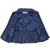ベビー服 女の子 フード収納可能 音符刺繍＆リボンフリルつき ジップアップパーカー ブルー(61) デザインポイント1