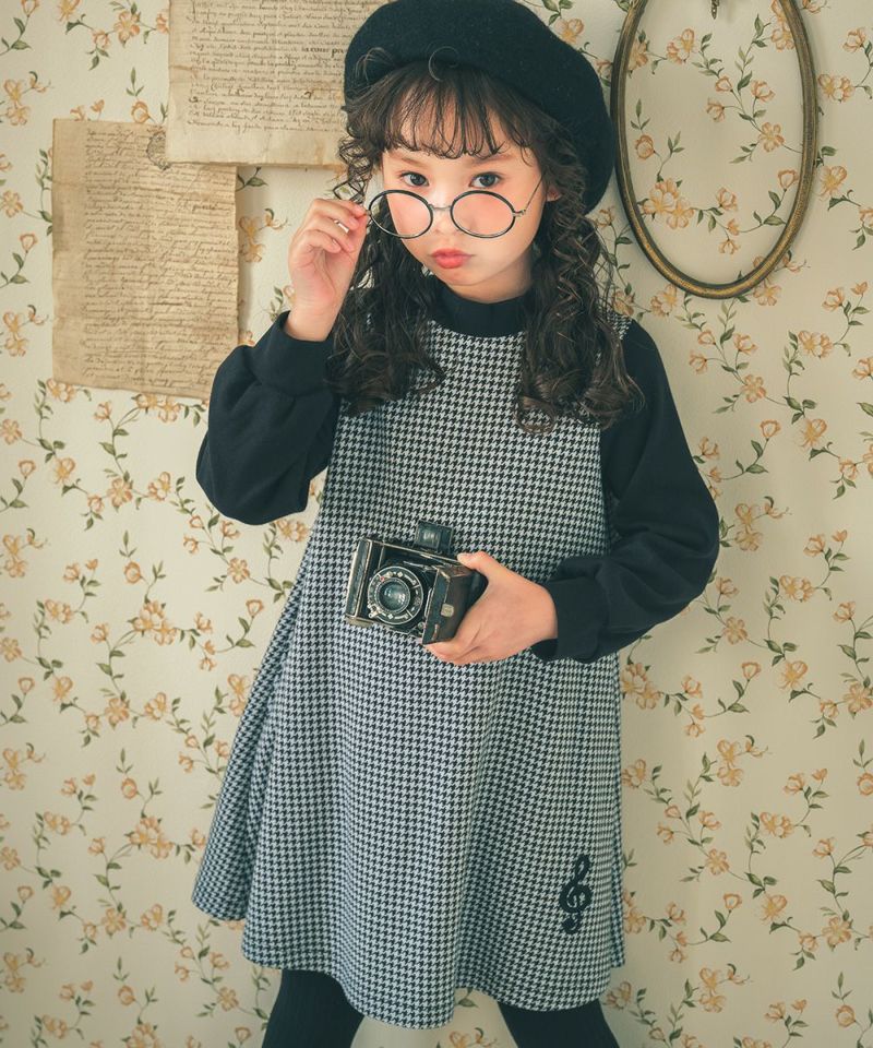 千鳥柄 音符刺繍 ワンピース｜ベビー・子供服 通販 moononnon むー