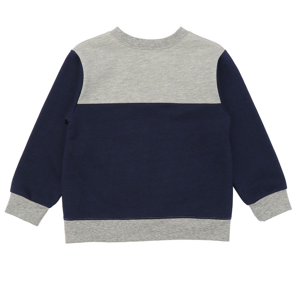 子供服 男の子 ロゴ刺繍 ポケット トレーナー ネイビー(06) 背面