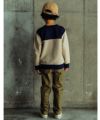 子供服 男の子 ロゴ刺繍 ポケット トレーナー ベージュ(51) モデル画像3