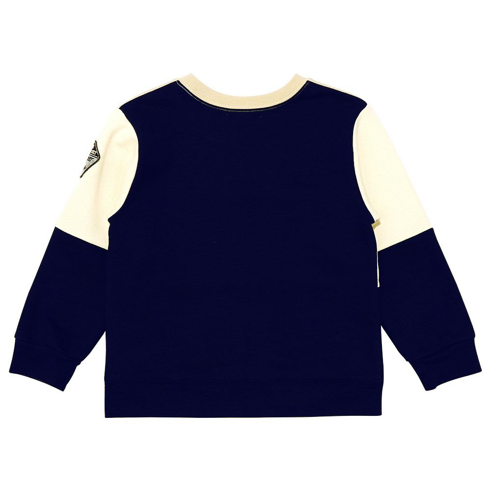 子供服 男の子 ロゴ刺繍 バイカラー トレーナー ベージュ(51) 背面