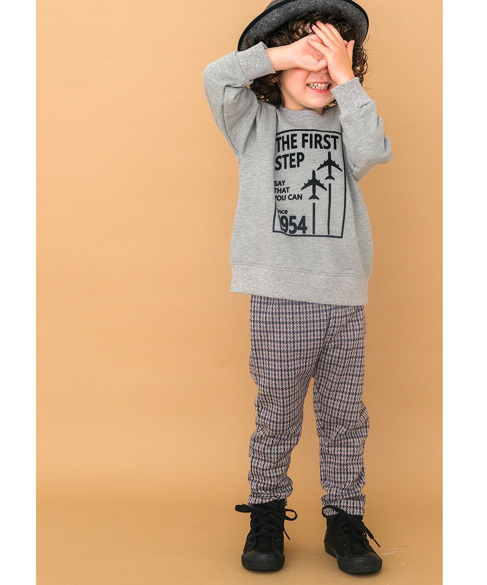 ベビー服 男の子 飛行機 ロゴプリント トレーナー 杢ｸﾞﾚｰ(92) モデル画像4