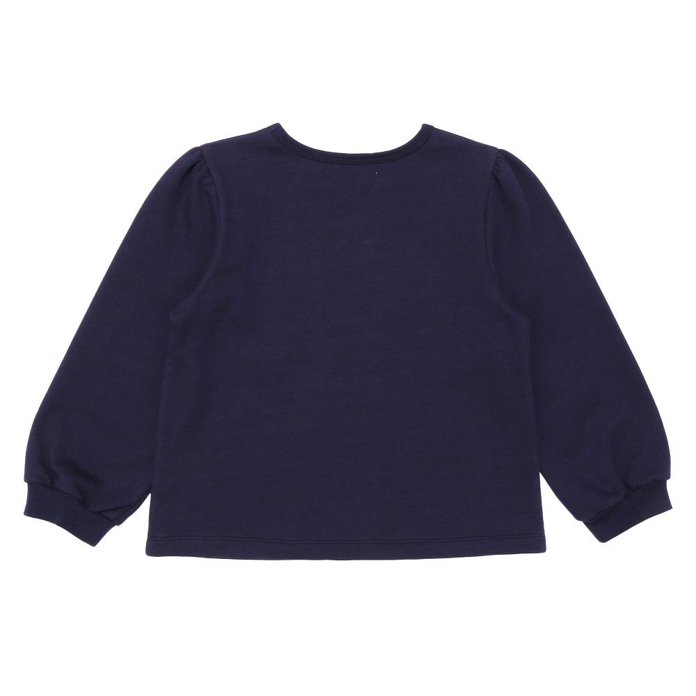 子供服 女の子 香水瓶 お花 リボン 刺繍 裏毛トレーナー ネイビー(06) 背面