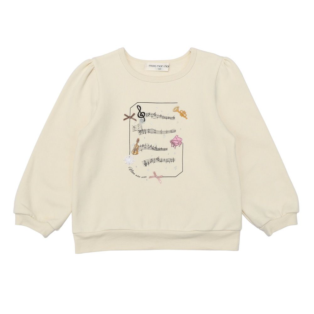 子供服 女の子 音楽会モチーフ トレーナー アイボリー(12) 正面