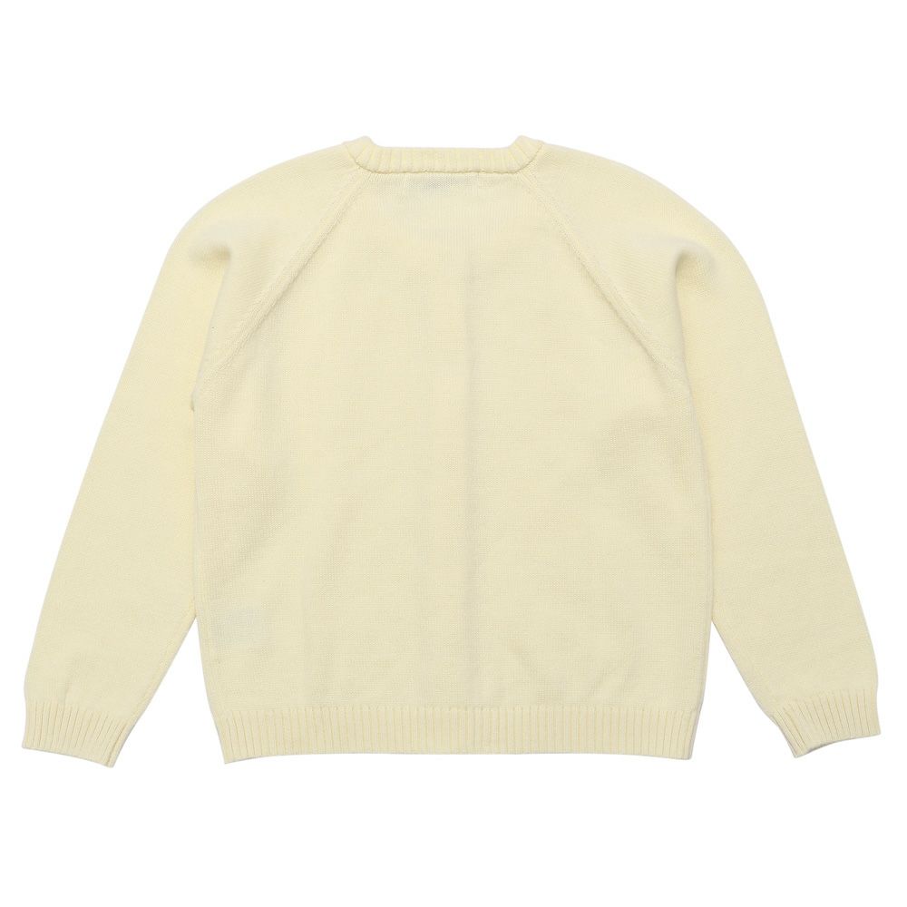 ベビー服 女の子 綿100％ ケーブルニット カーディガン オフホワイト(11) 背面