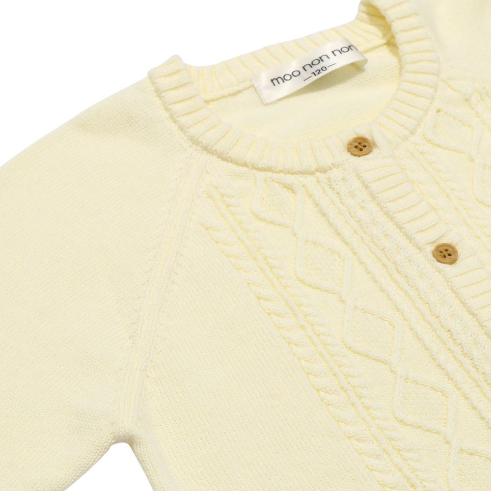 ベビー服 女の子 綿100％ ケーブルニット カーディガン オフホワイト(11) デザインポイント2