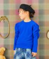 子供服 女の子 シャーリング袖 Tシャツ ブルー(61) モデル画像1