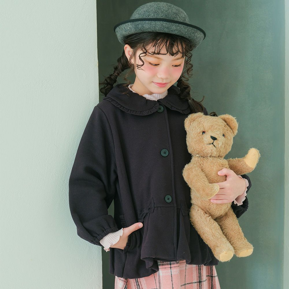 ベビー服 女の子 子ども服 こども服 キッズ ジュニア 羽織り 裏毛起毛 フリル リボン ボタン