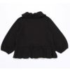 ベビー服 女の子 子ども服 こども服 キッズ ジュニア 羽織り 裏毛起毛 フリル リボン ボタン ブラック(00) 背面