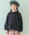 ベビー服 女の子 子ども服 こども服 キッズ ジュニア 羽織り 裏毛起毛 フリル リボン ボタン ブラック(00) モデル画像アップ