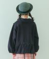 ベビー服 女の子 子ども服 こども服 キッズ ジュニア 羽織り 裏毛起毛 フリル リボン ボタン ブラック(00) モデル画像全身