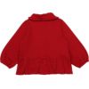 ベビー服 女の子 子ども服 こども服 キッズ ジュニア 羽織り 裏毛起毛 フリル リボン ボタン レッド(03) 背面