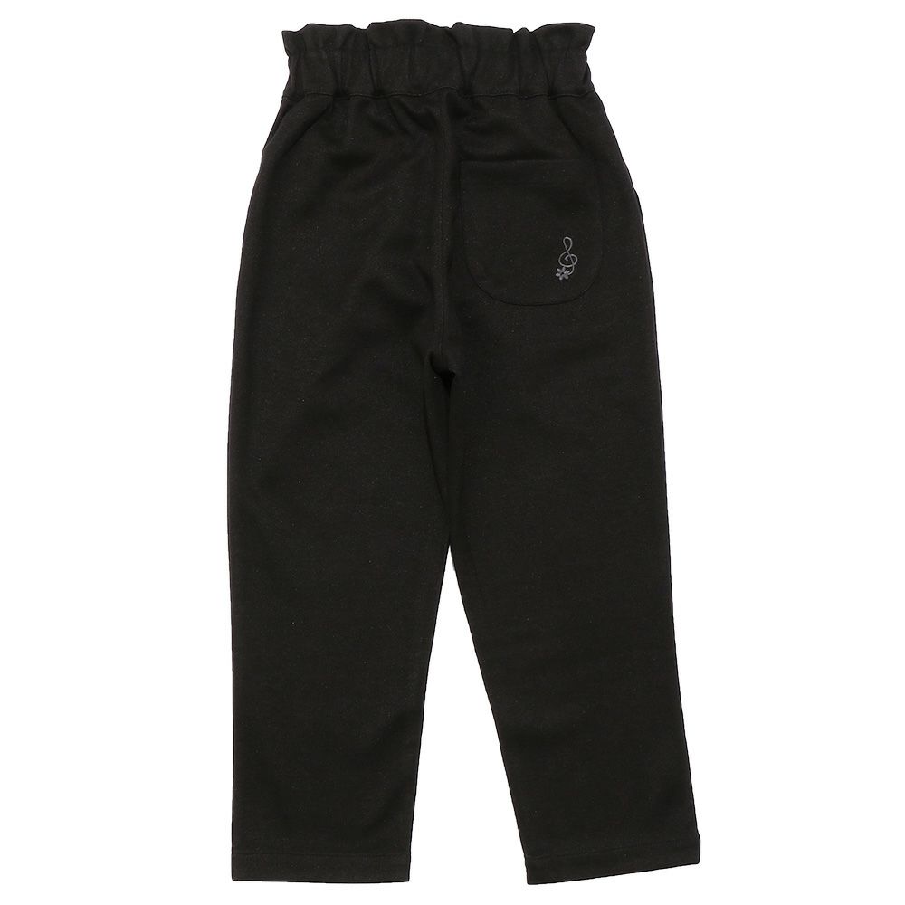 子供服 女の子 音符刺繍 ストレッチ ロングパンツ ブラック(00) 背面