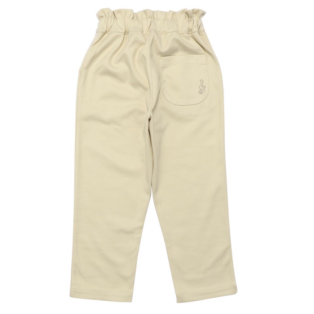 子供服 女の子 音符刺繍 ストレッチ ロングパンツ ベージュ(51) 背面