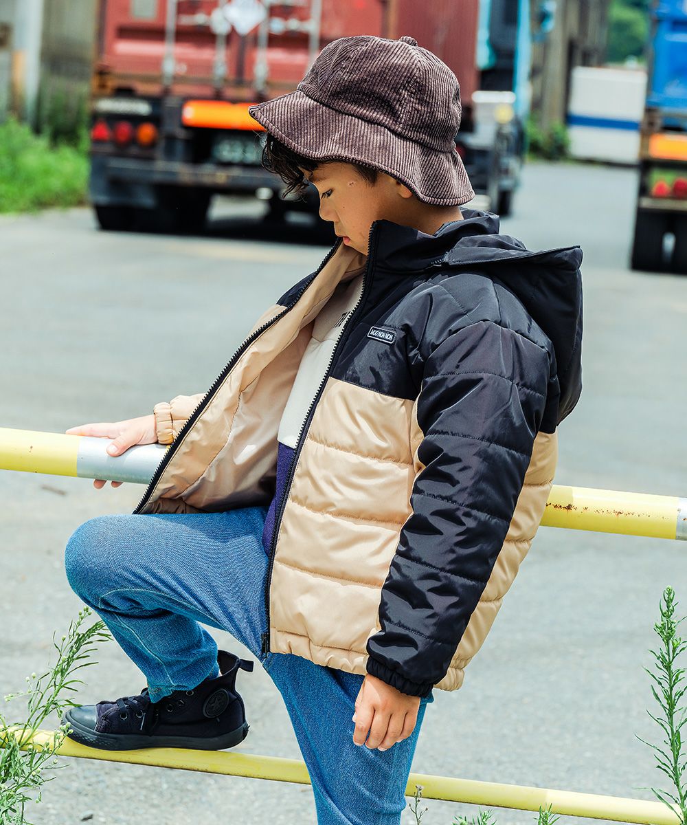 ベビー服 男の子 フード取り外し可能 コート ベージュ(51) モデル画像1