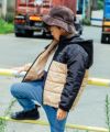 ベビー服 男の子 フード取り外し可能 コート ベージュ(51) モデル画像1