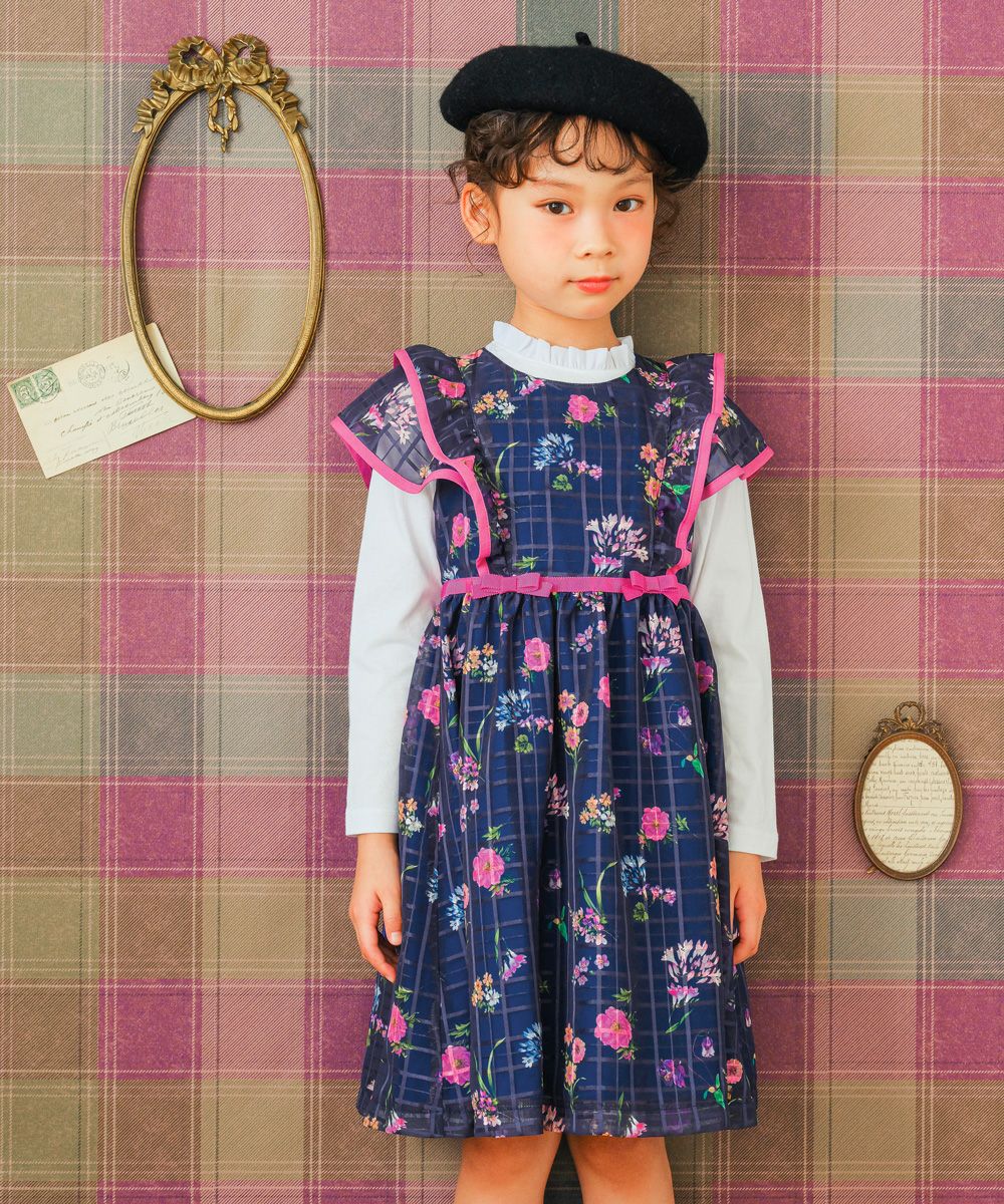 子供服 女の子 日本製 裏地つき 花柄 ワンピース