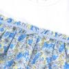 ベビー服 女の子 オリジナル花柄 リボン ドッキングTシャツ グリーン(08) デザインポイント1
