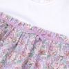 ベビー服 女の子 オリジナル花柄 リボン ドッキングTシャツ パープル(91) デザインポイント1