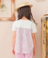 ベビー服 女の子 オリジナル花柄 リボン ドッキングTシャツ パープル(91) モデル画像2